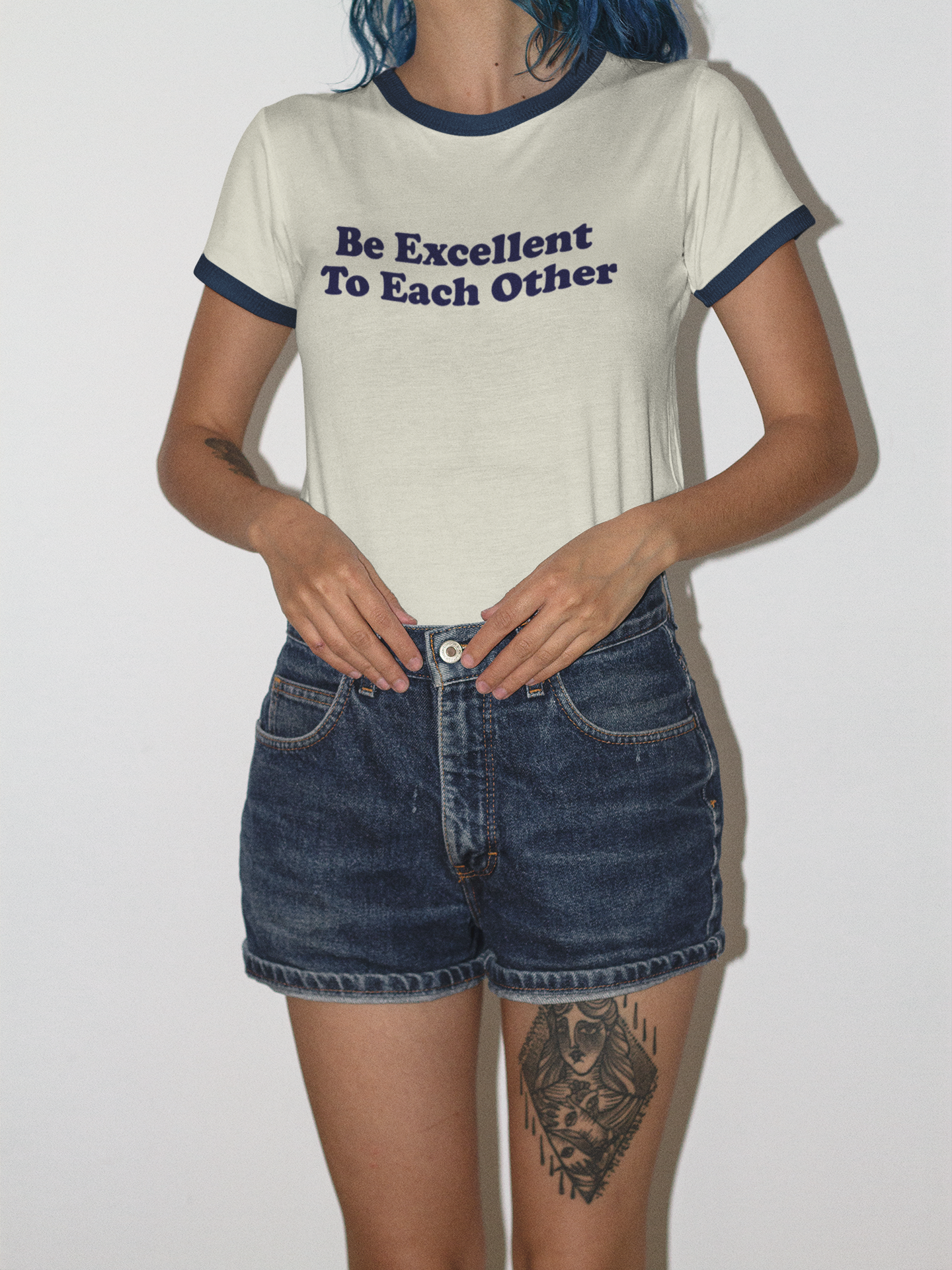 Wander & Co. | Be Excellent Ringer Tee in Blue