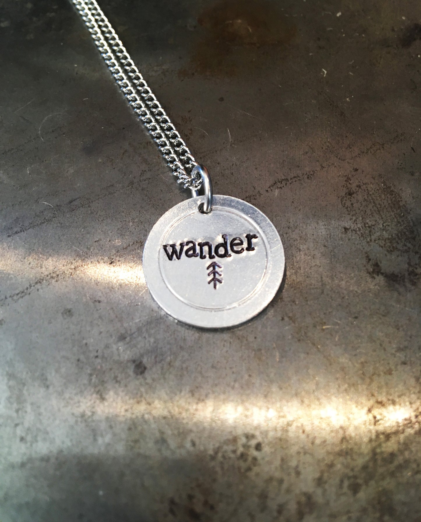 "Wander" handmade aluminum necklace